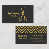 Imitats Gold Scheren Haarschnitt Haarschnitt Styli Visitenkarte (Vorne/Hinten)