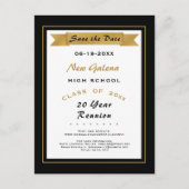 Imitats Gold School Class Wiedersehen Save the Dat Ankündigungspostkarte (Vorderseite)