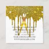 Imitats Gold Scissors Hair Stylist Tropfen Quadratische Visitenkarte (Rückseite)