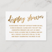 Imitats Gold Script Display Brautparty Geschenkkar Begleitkarte (Vorderseite)