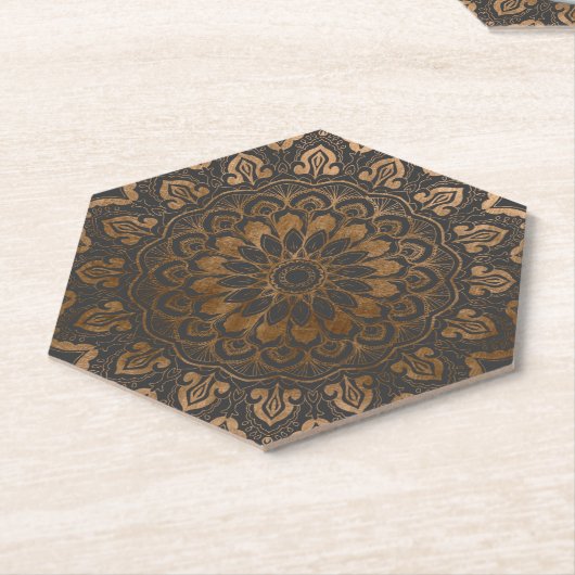Imitats Gold Shimmer Mandala Untersetzer (angewinkelt)