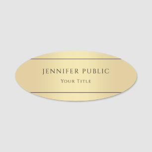 Imitats Gold Stilvolle Glamour Vorlage Oval Namensschild
