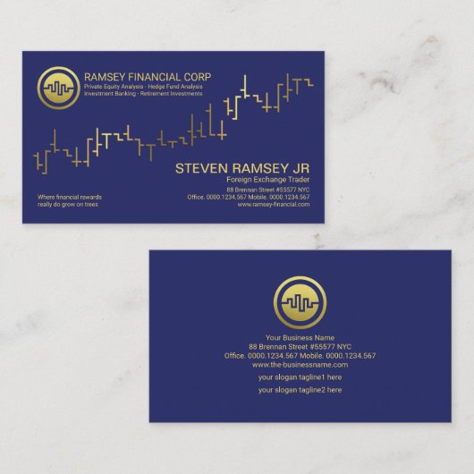 Imitats Gold Stock Exchange Graph Index Forex Deal Visitenkarte (Vorne/Hinten)