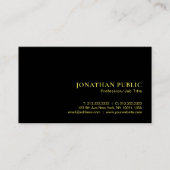 Imitats Gold Text Elegant Luxus Premium Black Visitenkarte (Vorderseite)