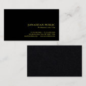 Imitats Gold Text Elegant Luxus Premium Black Visitenkarte (Vorne/Hinten)