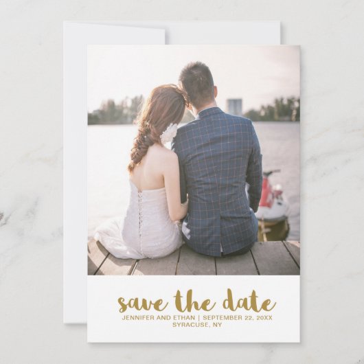 Imitats Gold Wedding Save the Date Foto (Vorderseite)