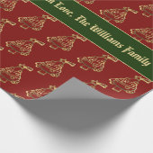 Imitats Gold Weihnachts Roter Baumuster Hinzufügen Geschenkpapier (Ecke)