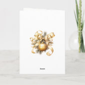 Imitats Gold Weihnachtsball Bogen, Schneeflocken R Feiertagskarte (Rückseite)