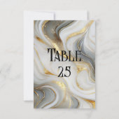 Imitats Gold White Gray Marbled Wedding Tischnumme Einladung (Rückseite)