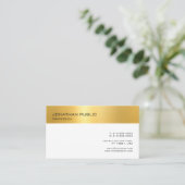 Imitats Gold White Modern Beruflich Minimalistisch Visitenkarte (Stehend Vorderseite)