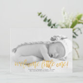 Imitats Gold Willkommensankündigung zum ersten Geb Ankündigung (Stehend Vorderseite)