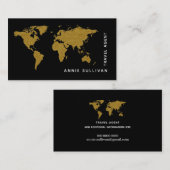 Imitats Gold World Map Agent Schwarz Visitenkarte (Vorne/Hinten)