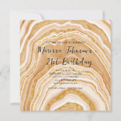 Imitats Golden Agate 21. Geburtstag Einladung (Vorderseite)