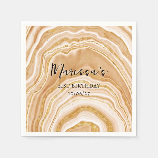 Imitats Golden Agate 21. Geburtstag Serviette (Vorderseite)