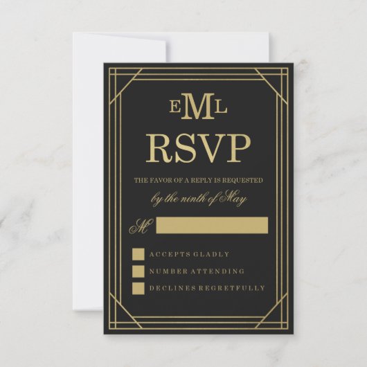 Imitats Golden Foil | Hochzeit RSVP (Vorderseite)