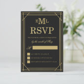 Imitats Golden Foil | Hochzeit RSVP Karte (Stehend Vorderseite)