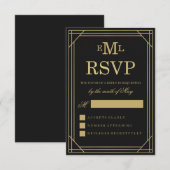 Imitats Golden Foil | Hochzeit RSVP Karte (Vorne/Hinten)