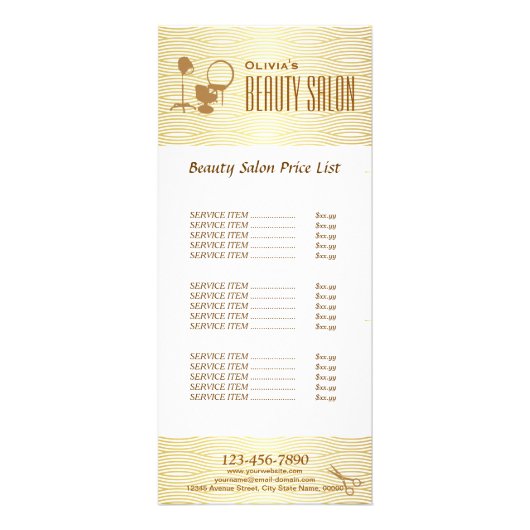 Imitats Golden Wave Makeup Schönheitssalon Preisli Werbekarte (Vorne)