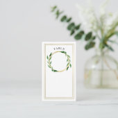 Imitats Golden Wreath Wedding Platzkarte (Stehend Vorderseite)