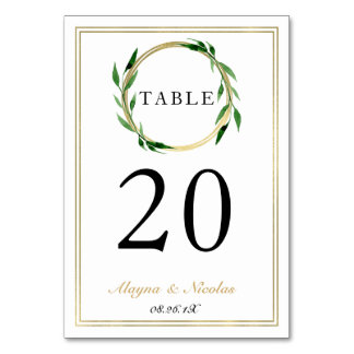 Imitats Golden Wreath Wedding Tischnummer Card