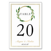 Imitats Golden Wreath Wedding Tischnummer Card (Rückseite)