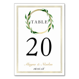 Imitats Golden Wreath Wedding Tischnummer Card