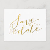 Imitats Goldfolie Save the Date Postkarte (Vorderseite)