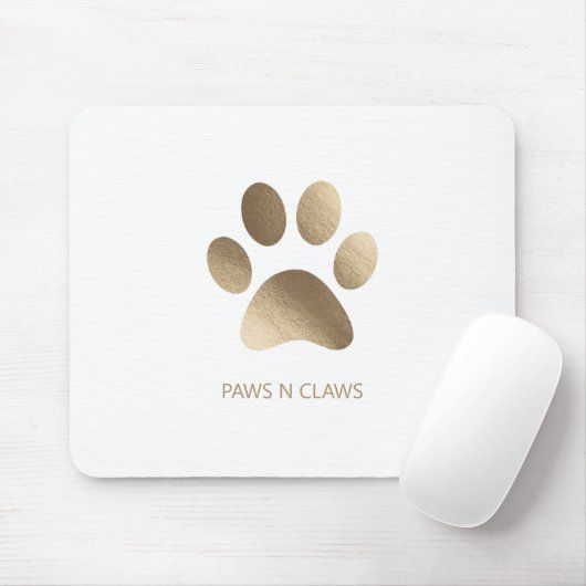 Imitats Goldpaw-Druck auf Weiß Mousepad (Mit Mouse)