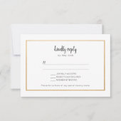Imitats Goldrahmen Hochzeit RSVP Reaktion (Vorderseite)