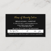 Imitats Goldschere Rosa Blumensalon Ernennung Terminkarte (Rückseite)