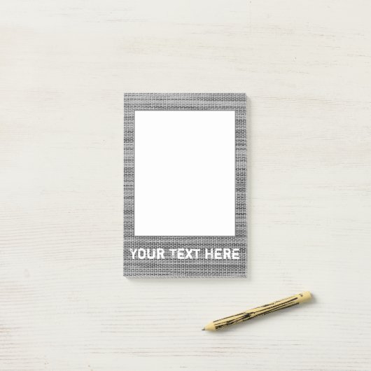 Imitats Grau Stoff Gerahmt Post it Notizen für ben (Auf Schreibtisch)