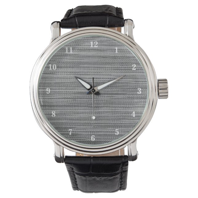 Imitats Grau Stoff Watch Armbanduhr (Vorderseite)