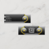 Imitats Hi Tech Metallic Skinny Card mit QR Code Mini Visitenkarte (Vorne/Hinten)
