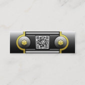 Imitats Hi Tech Metallic Skinny Card mit QR Code Mini Visitenkarte (Rückseite)