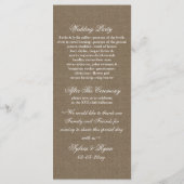 IMITATS Hochzeitsprogramm für Burlap und Marinesol Programm (Rückseite)