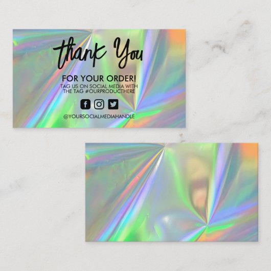 Imitats Holo Vielen Dank an den trendy Salon Busin Visitenkarte (Vorne/Hinten)