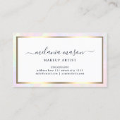 Imitats Holographic & Gold Elegante Schönheit Girl Visitenkarte (Rückseite)