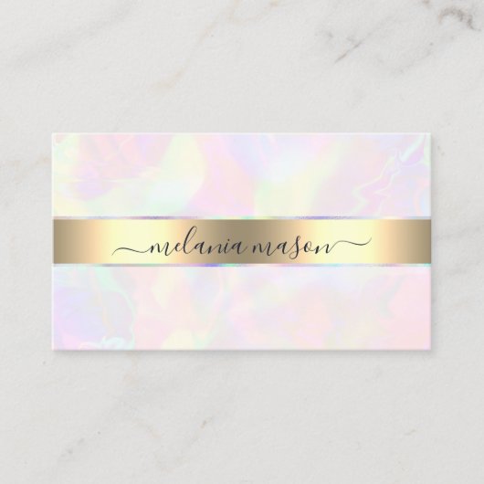 Imitats Holographic & Gold Elegante Schönheit Girl Visitenkarte (Vorderseite)