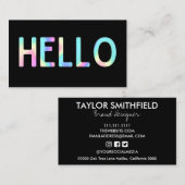 Imitats Holographic Hello Business Card Visitenkarte (Vorne/Hinten)