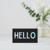 Imitats Holographic Hello Business Card Visitenkarte (Stehend Vorderseite)