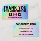 Imitats Holographic Rainbow Business Vielen Dank Visitenkarte (Vorne/Hinten)