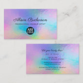 Imitats Holographic Script Modern Makeup Artist Visitenkarte (Vorne/Hinten)