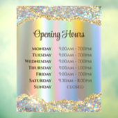 Imitats Iridescent Gold Foil Glitzer Öffnungszeite Fensteraufkleber (Blatt 3)