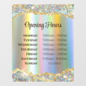 Imitats Iridescent Gold Foil Glitzer Öffnungszeite Fensteraufkleber (Blatt)