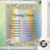 Imitats Iridescent Gold Foil Glitzer Öffnungszeite Fensteraufkleber (Zuhause)