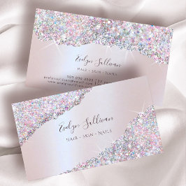 Imitats Iridescent Pink Glitzer Business Card Visitenkarte