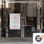 Imitats Iridescent Pink Glitzer Foil Services Menü Fensteraufkleber (Büro Tür)