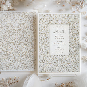 Imitats Ivory Lace Wedding Einladung