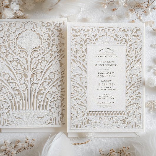 Imitats Ivory Lace Wedding Einladung