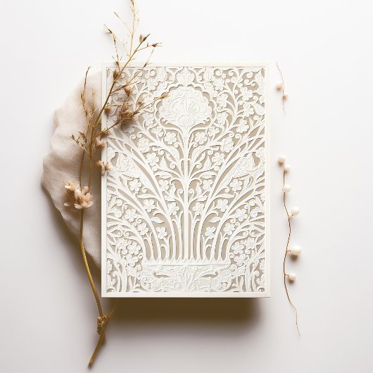 Imitats Ivory Lace Wedding Einladung